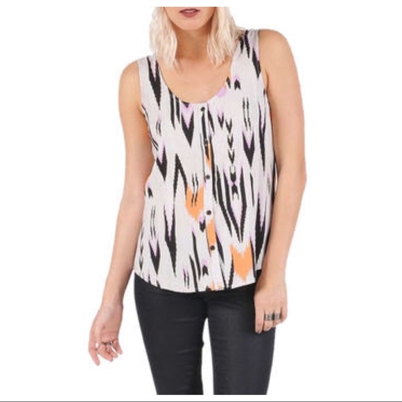 Volcom Tops - VOLCOM “GO GETTER” SLEEVELESS BUTTON FRONT TOP